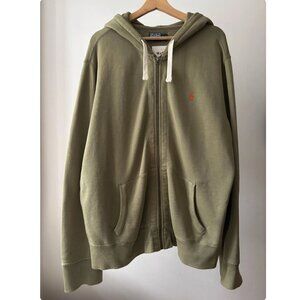 1990s Ralph Lauren Soft Sweatshirt | Vintage Soft Green Polo Hoodie